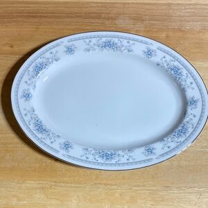 American Limoges  Blue Floral Oval Platter